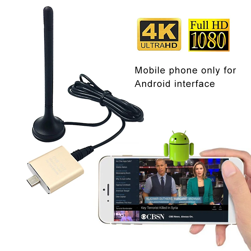 DVB-T2 HD цифровой ТВ-тюнер спутниковый приемник планшет Pad TV HDTV ключ с микро USB для Android мобильного телефона и ipad видео