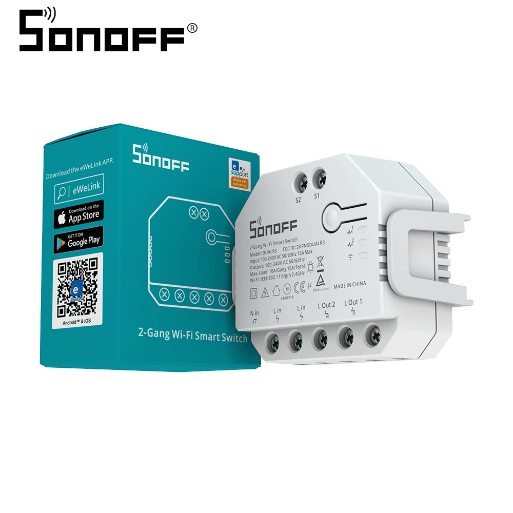 Смарт-переключатель Sonoff R3 с двумя реле и поддержкой Wi-Fi | Электроника