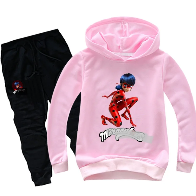 

Spring new style Hooded Active boys girl clothes Cartoon printing children's clothing set 0242