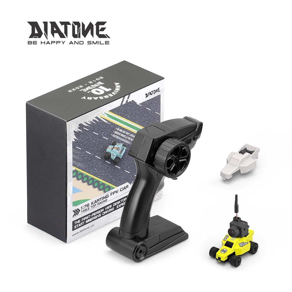 DIATONE 1:76 Q33 Karting FPV RC Car Kit Sports Desktop Table Racing Car Mini Toy with Q2 Remote Controller Best Birthday Gift