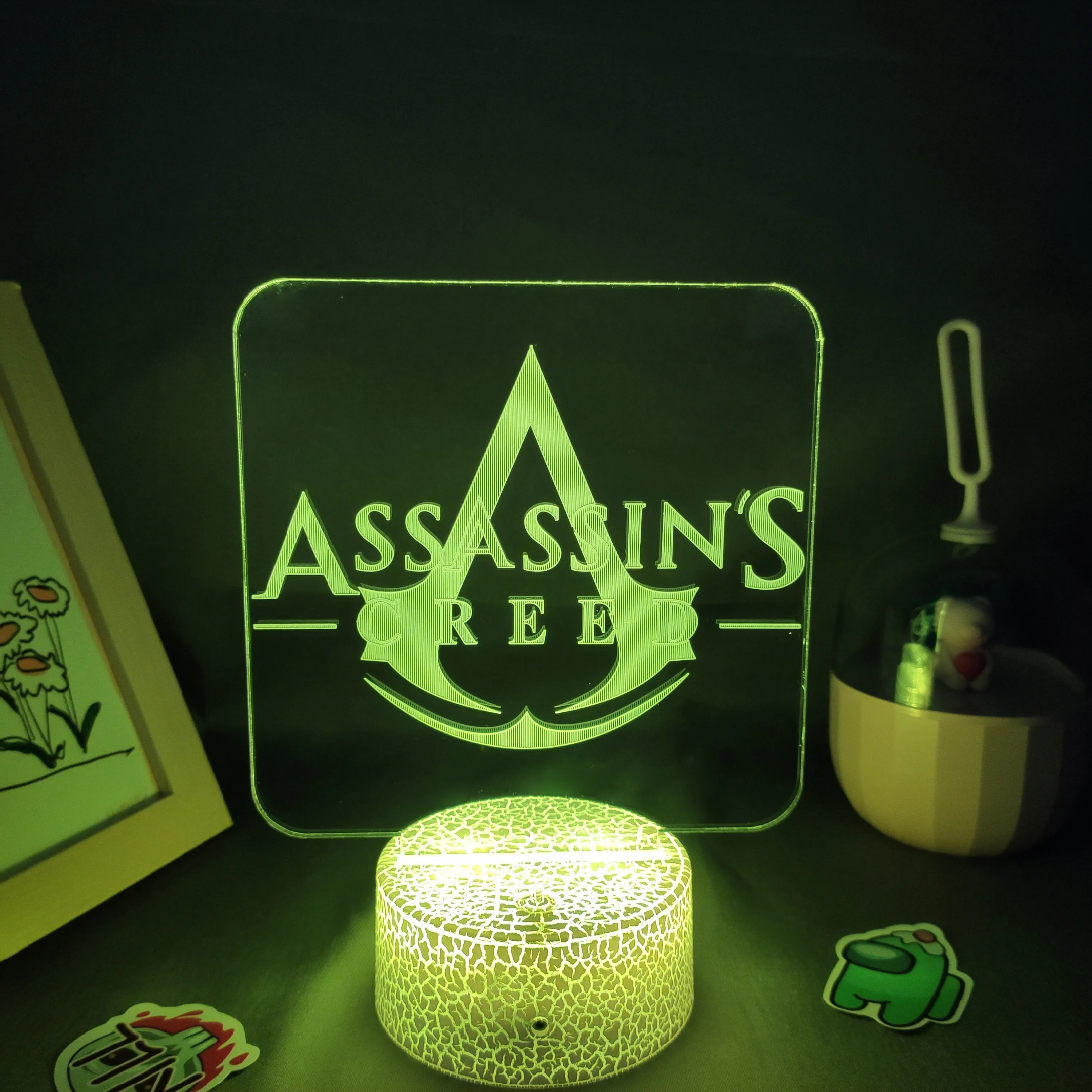 

Game Mark Assassin's Creed LOGO 3D Lamps Led RGB Neon Night Lights Cool Gift For Friends Bed Room Table Desk Colorful Decoration