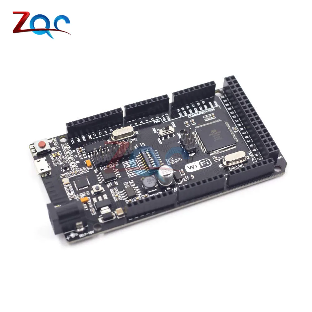 Mega2560 + Wi-Fi R3 ATmega2560 ESP8266 плата 32 Мб памяти Φ CH340G совместима с Arduino Mega NodeMCU для WeMos |
