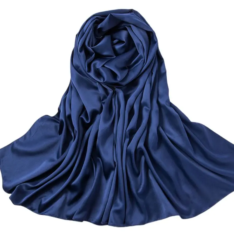 

14 Colors 180x70CM Muslim Hijab Women Glitter Satin Solid Color Square Shawl Scarf Twill Islamic Head Wrap Multi-Use Headscarf
