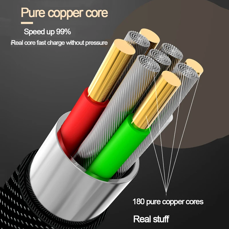 Светодиодный Micro USB кабель 3A Быстрая Зарядка Кабель Microusb для Samsung Xiaomi Huawei Android