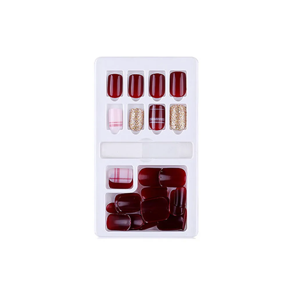 

30pcs/box Reusable False Nail Sticker Wearable Detachable False Nail Waterproof Nail Tip CIN6 899