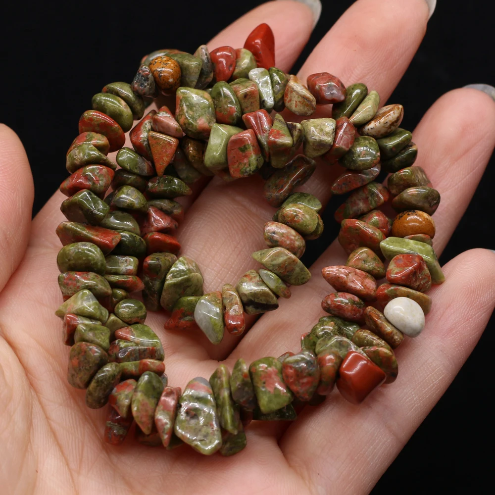 

Natural Semi-precious Chip Beads Unakite 5-8mm Good Quality For DIY Necklace Earrings Accessories Gift Length 40cm