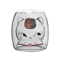 220ml double layers coffee mug cute cat japanese style cup insulation drinking cup thermo bottles for coffee drinkware