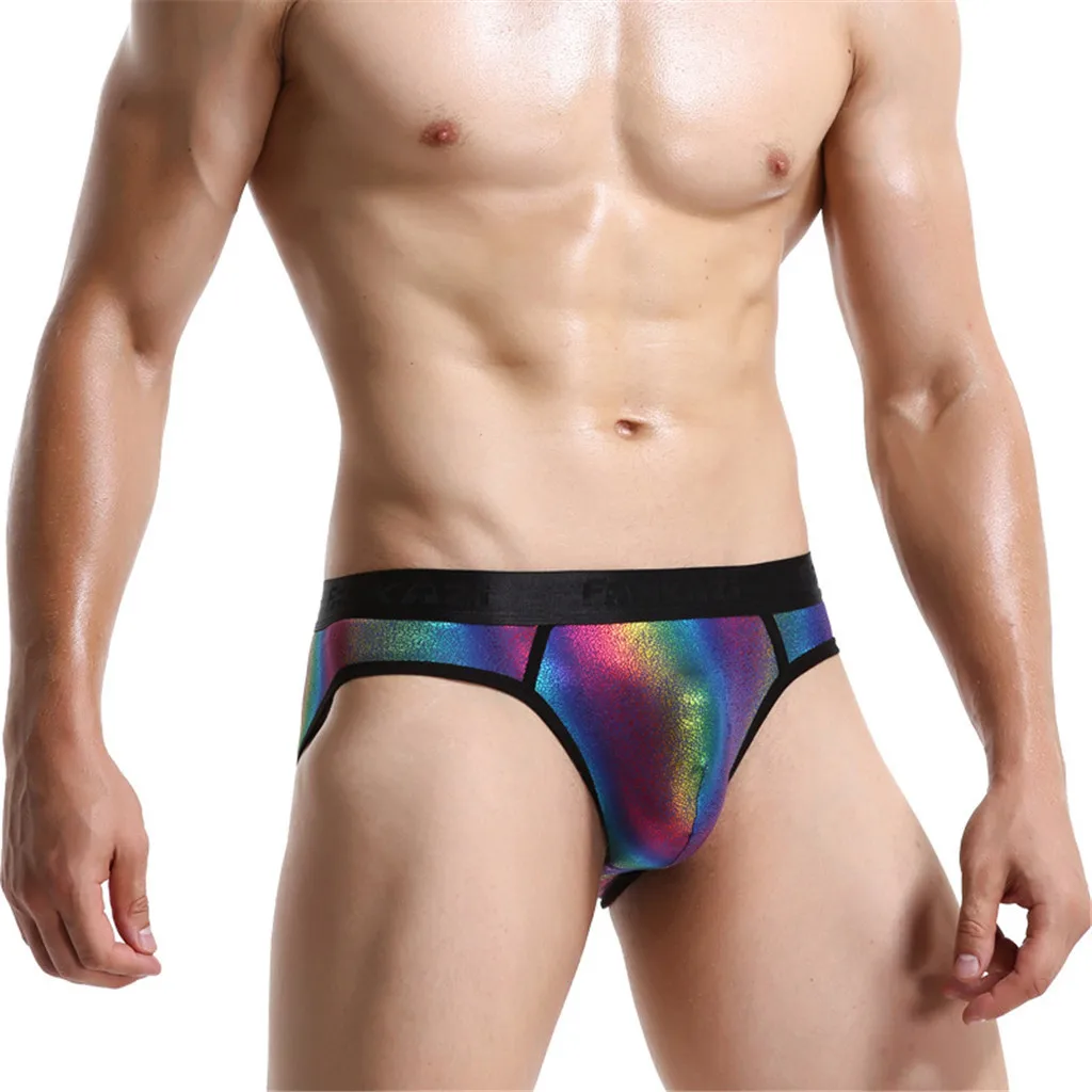Мужские трусы радужной расцветки сексуальное нижнее белье для мужчин роскошные