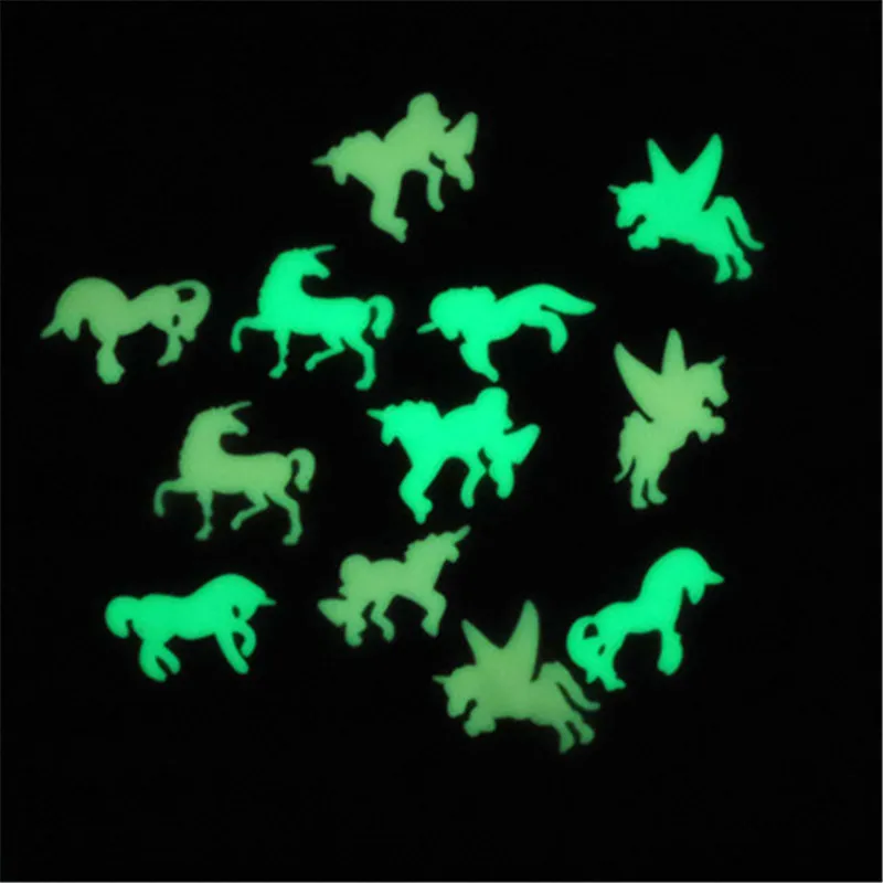 3D светится в темноте наклейка на стену форме единорога для детей Детская Спальня