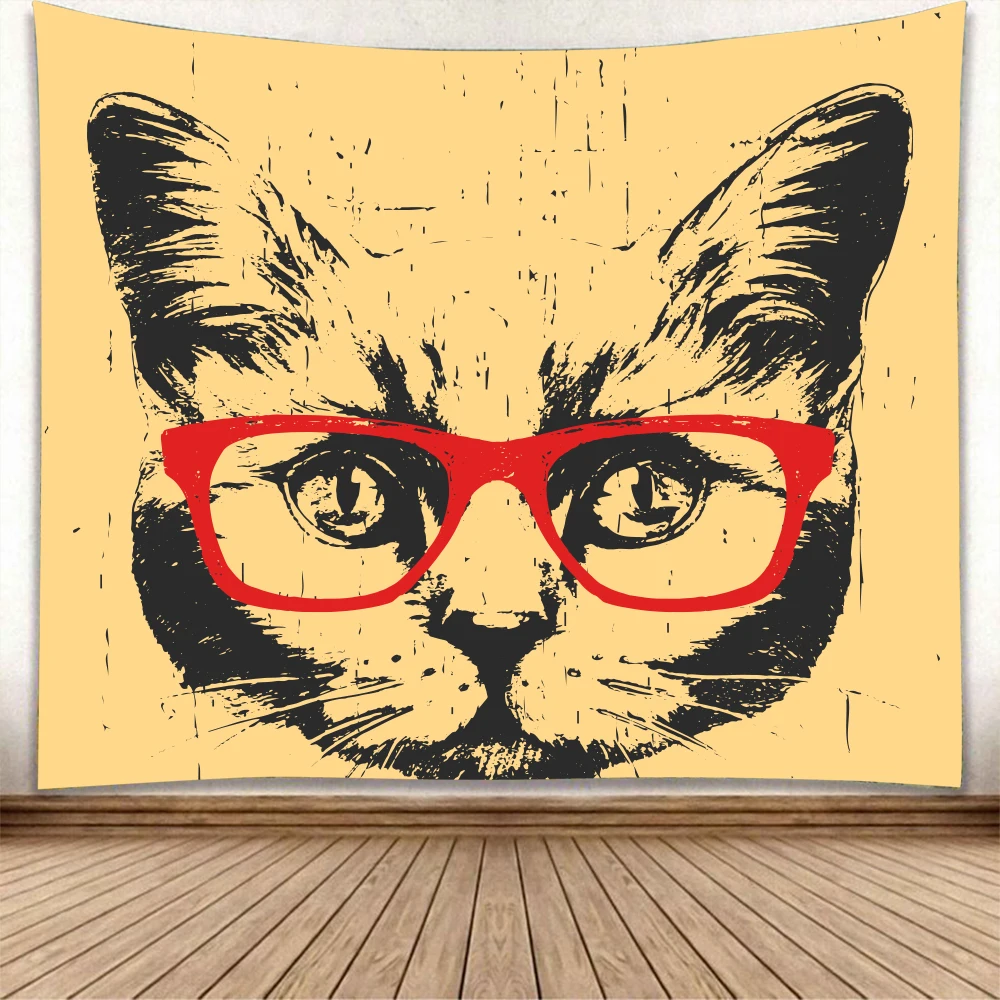 С мандалой кошкой гобелен настенный психоделические звездного неба для стены