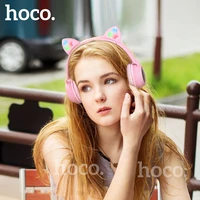 hoco gaming led bluetooth headphones girl headset for phone music pc laptop kids headphones tf card 3 5mm plug with microphone