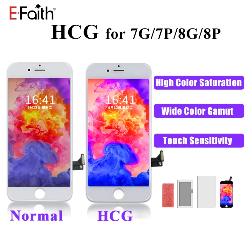 5 шт./партия EFaith HCG качественная цветная яркость для iPhone 7G 7P 7Plus 8G 8 P 8 Plus ЖК-дисплей с 3D сенсорным экраном