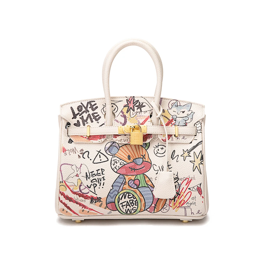 

Crossbody bag bolsos grafiti large bear fashion crossbody bag for teenage girl