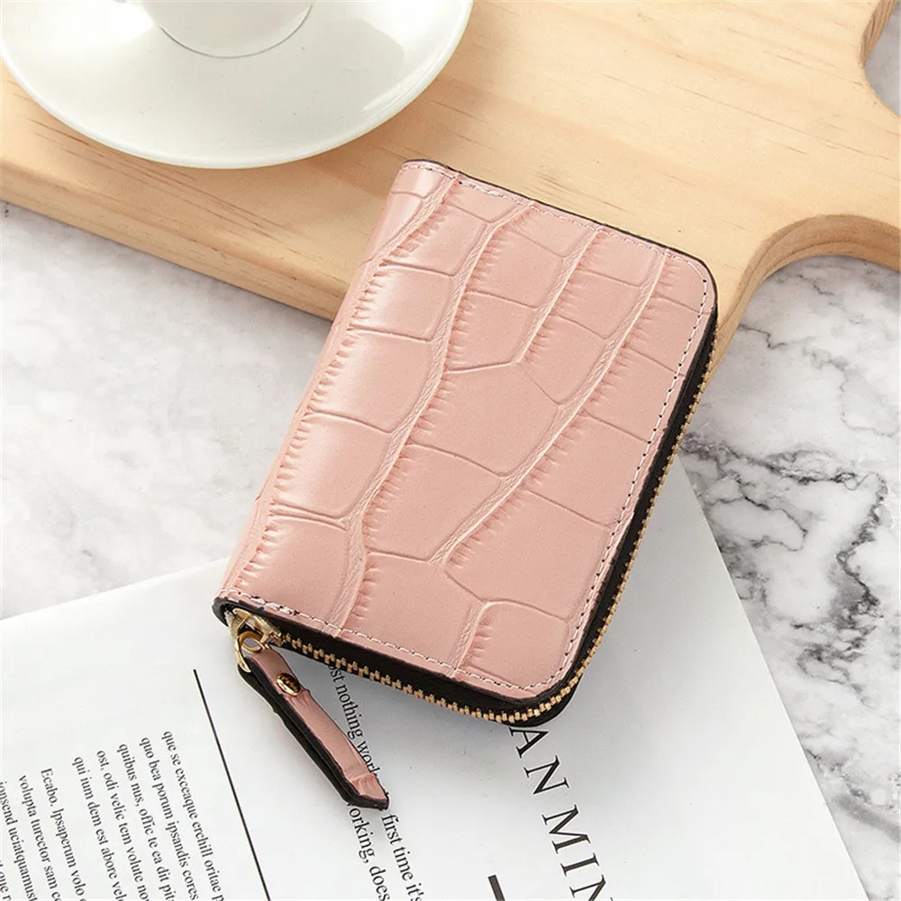 

2021 Business Card Holder Men Pu Leather Credit Card Wallet Bag Women Zipper Credit/id/bank Card Holder Case Coin Purse