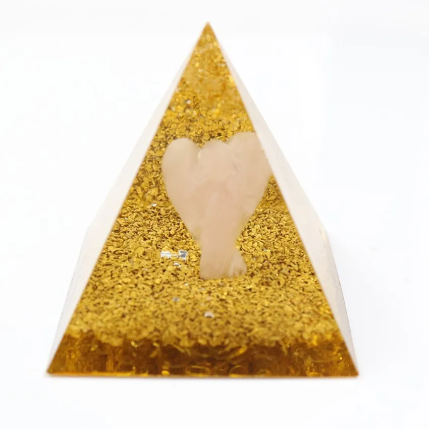 FYJS уникальный оргонит камень аметист и смола Пирамида духовный кулон прекрасный