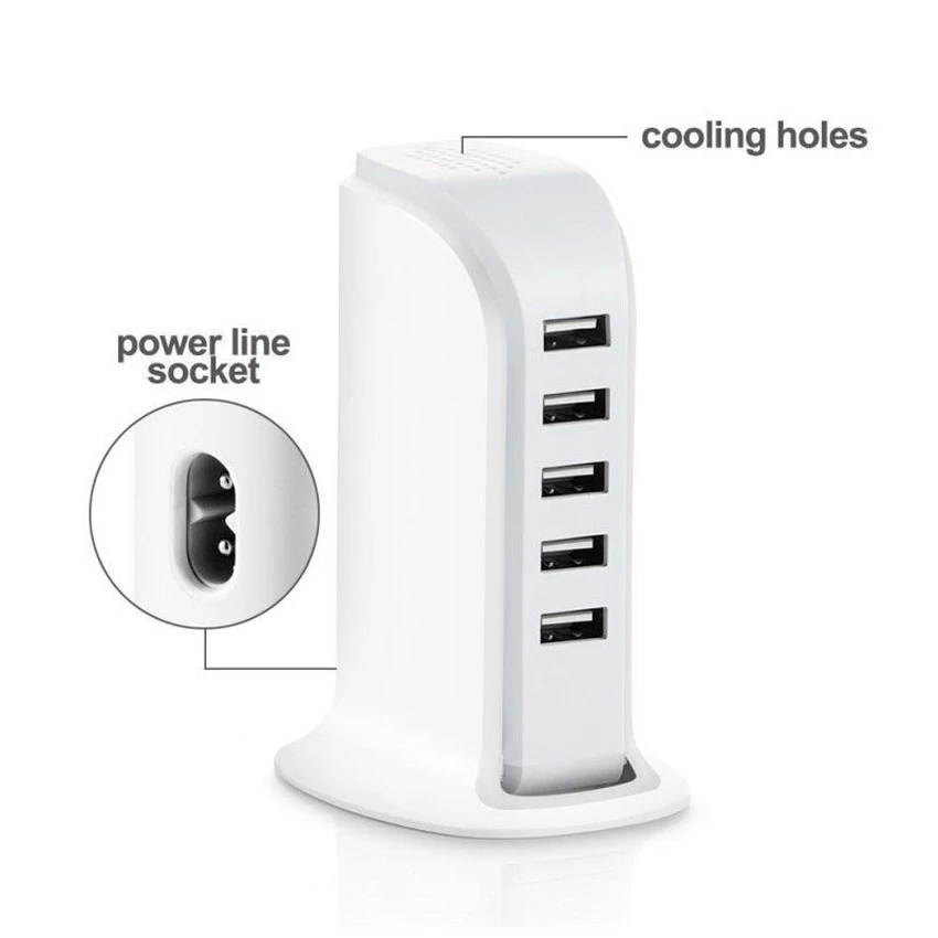 Универсальный 5 Multi-Порты и разъёмы зарядное дорожное usb-устройство Зарядное