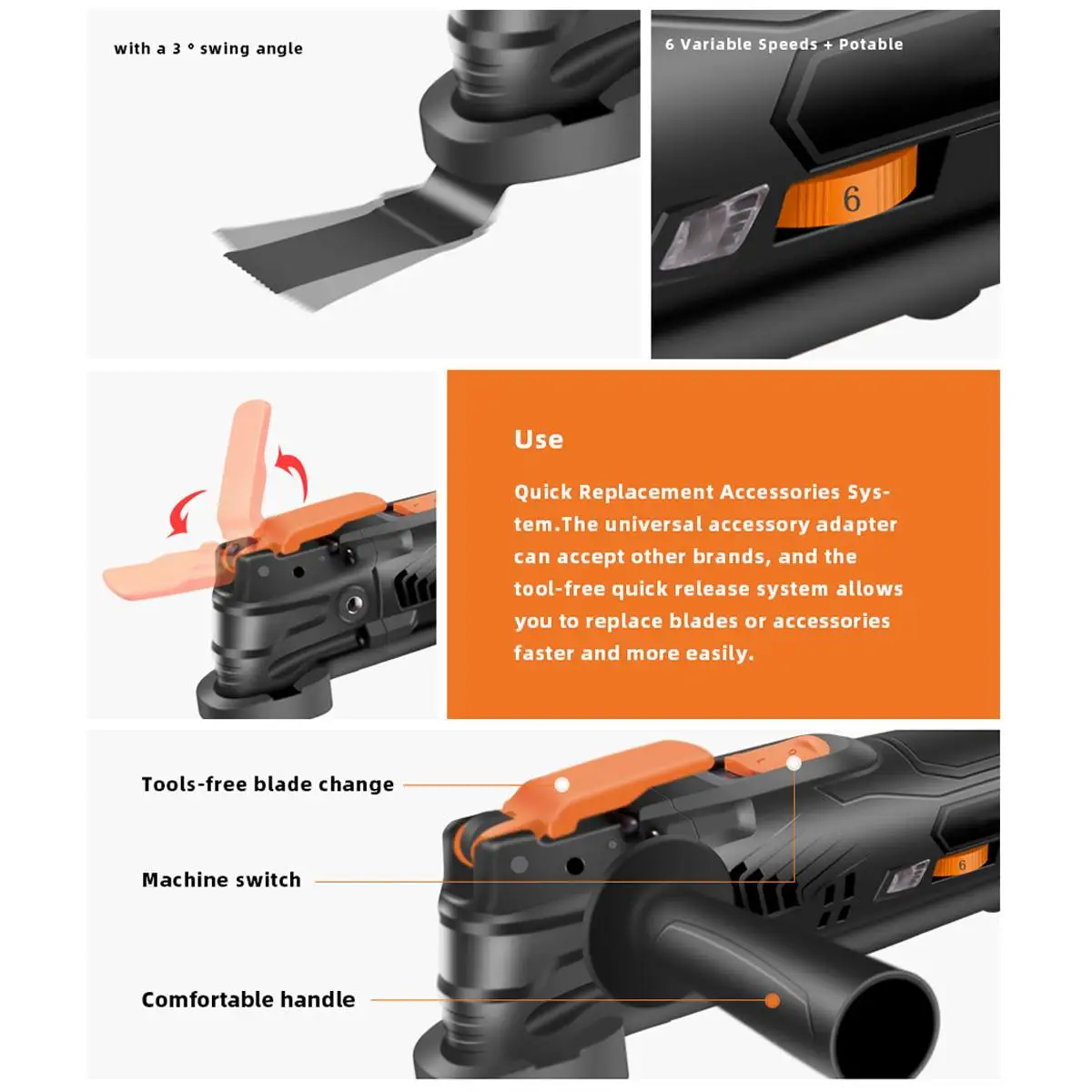 

Multifunction Tool Oscillating Multi-Tools Variable Speed Renovator Electric Home Decoration Trimmer Electric Saw by PROSTORMER