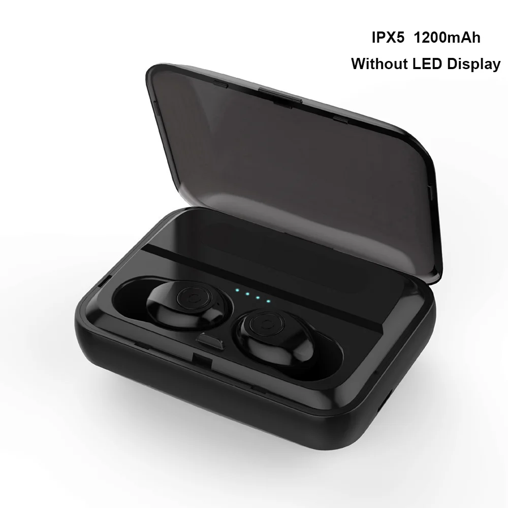 Серый TWS 5,0, Bluetooth наушники, водонепроницаемые спортивные наушники, свободные руки, беспроводные наушники с внешним аккумулятором, Bluetooth наушники для iPhone - Цвет: Серый