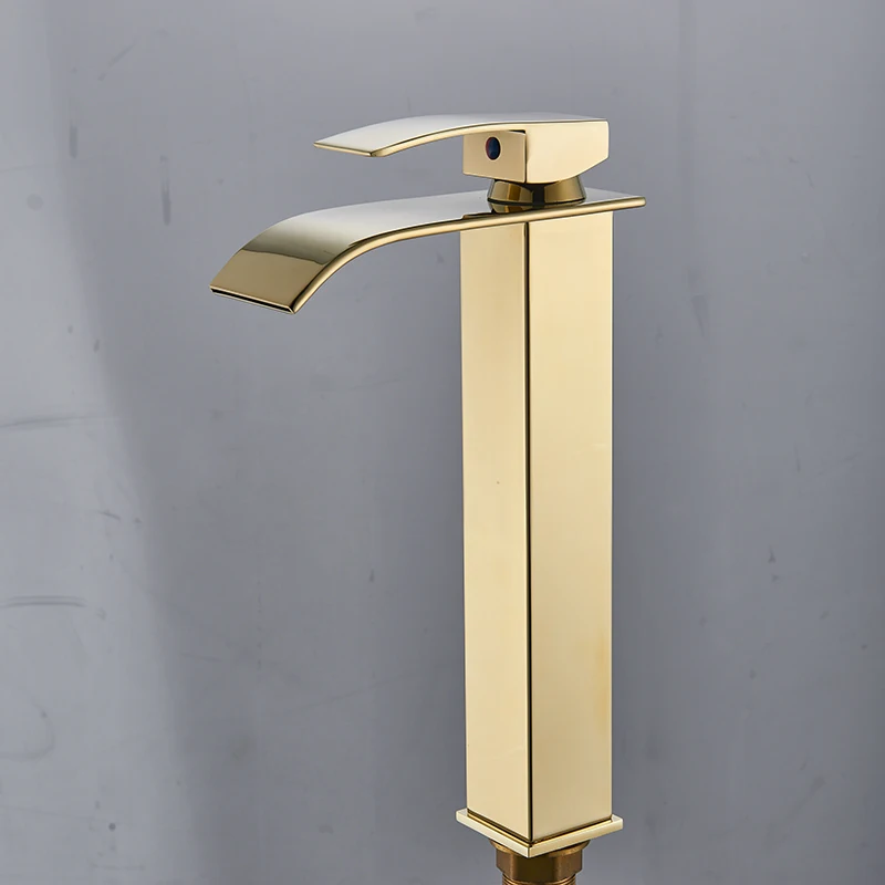 gold B tap Senlesen водопад ванная комната кран Горячая бортике хром латунь раковины Смеситель горячей и холодной воды - Цвет: gold B tap