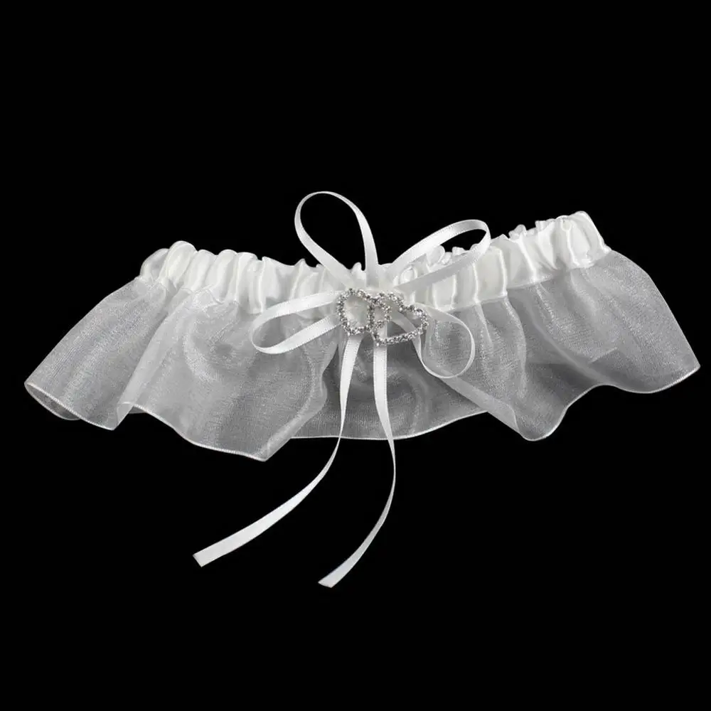 OurWarm 20cm Wedding Pillow Cushion Ring Double Heart Ring Rhinestone Pillows Baptism Wedding Birthday Party Favors Decoration - Цвет: ivory