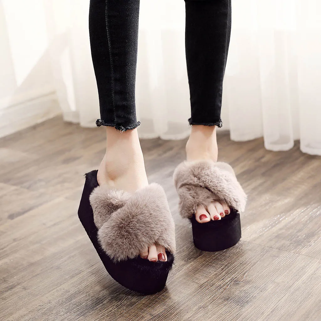 Женская обувь с открытым носком повседневные домашние теплые хлопковые Тапочки