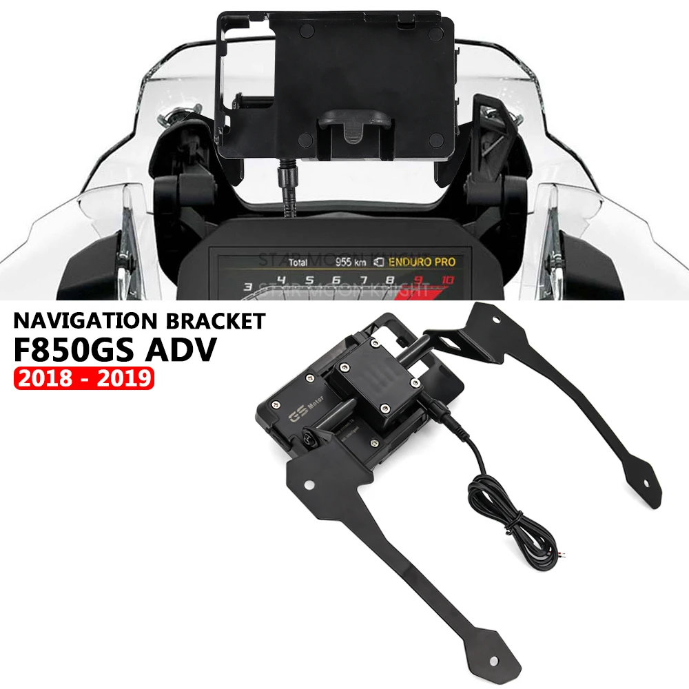 

For BMW F850GS F 850 GS ADV Adventure 2018 2019 Motorcycle Accessories GPS/SMART PHONE Navigation GPS Plate Bracket Adapt Holder