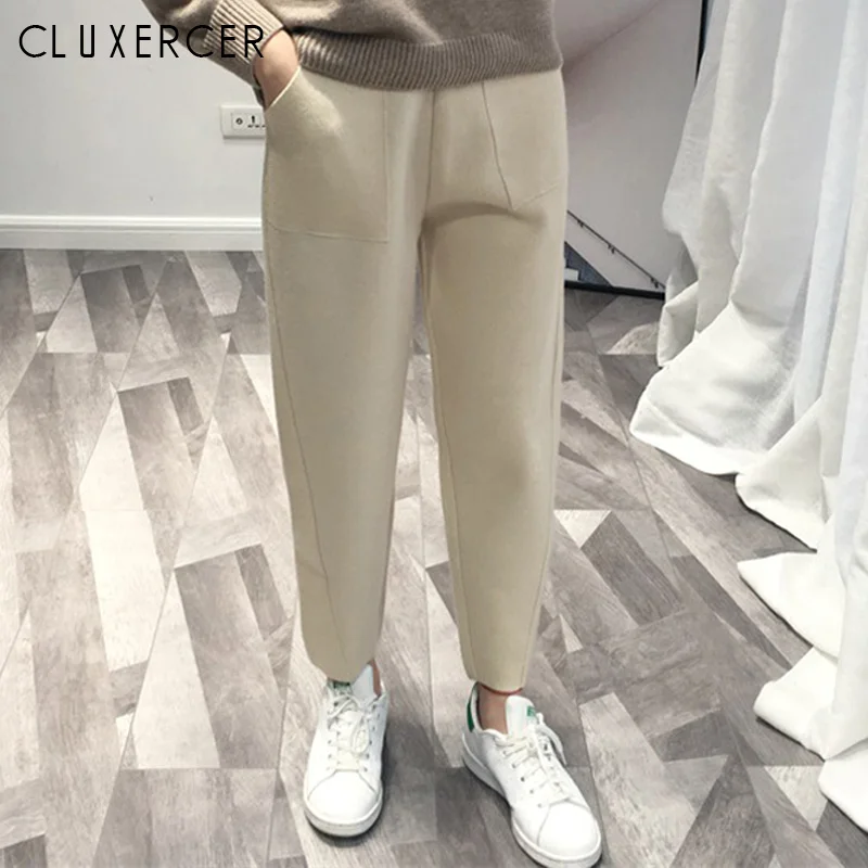 Осенние плотные брюки женские 2020 зимние облегающие карандаш с высокой талией и