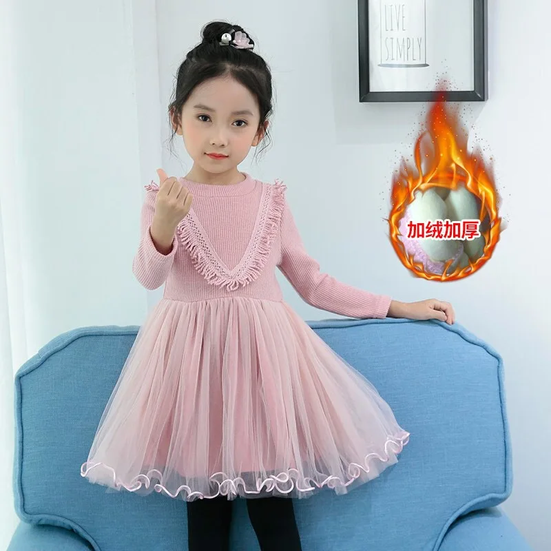 

Girls Dress 2021 New Spring Autumn Girls Clothes Lace And Ball Design Baby Girls Dress Party Dress For 2-9 Years Infant Dresses