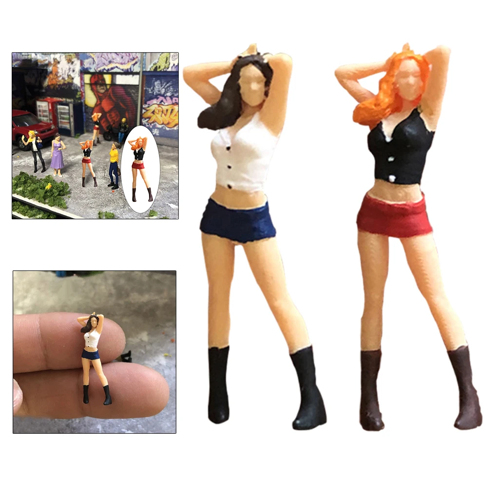 

1/64 Scale Figure Beauty Lady Doll Street Scene Train Diorama S Scale Resin