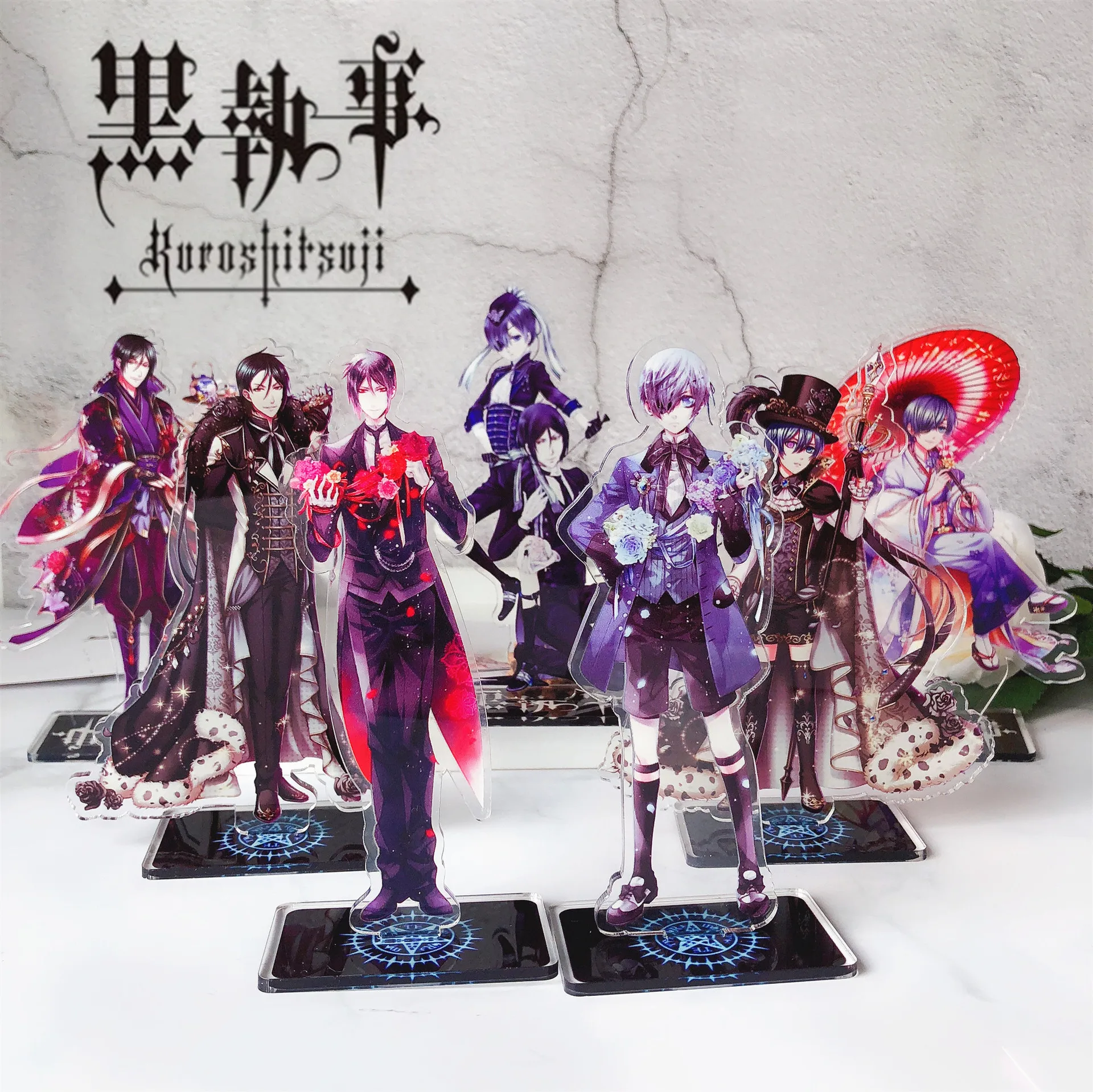 Kuroshitsuji Black Себастьян дворецкий Ciel фигурка на акриловой подставке настольное