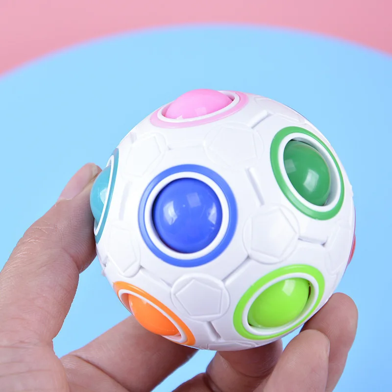 

Top 7CM Decompression Ball Magic Ball Rainbow Football Summon Ball Finger Toy Child Adult Christmas Gift