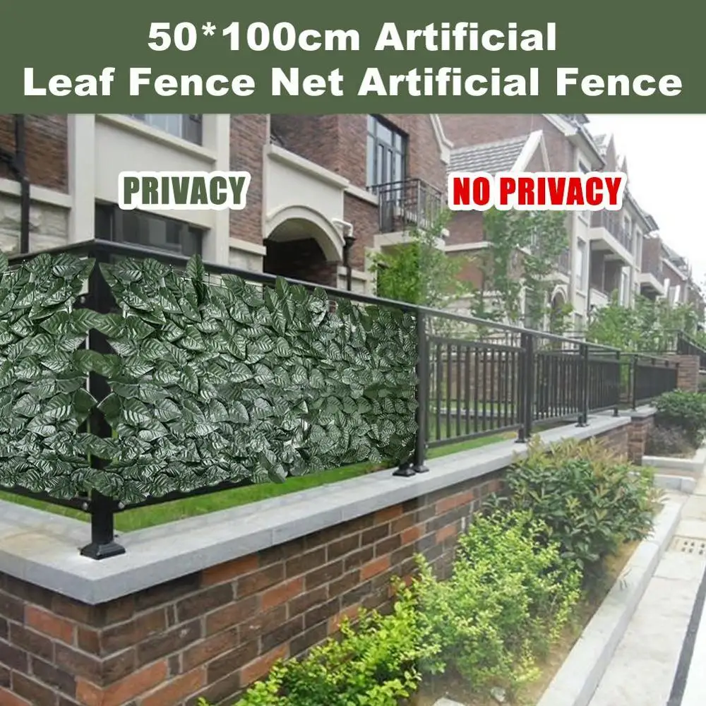 

100*50cm Artificial Fencing Gate Garden Plant Fence Rattan Privacy Screen Backyard Home Decor Greenery Walls Garden Fence