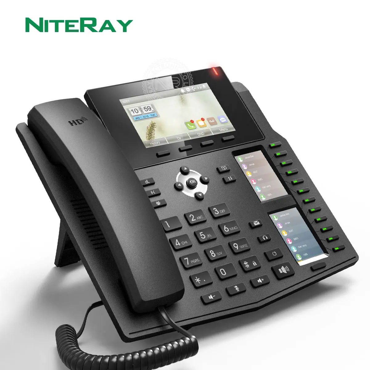 x6 ip phone enterprise desktop phone which with 2 intelligent dss key mapping color lcd voip telephone free global shipping
