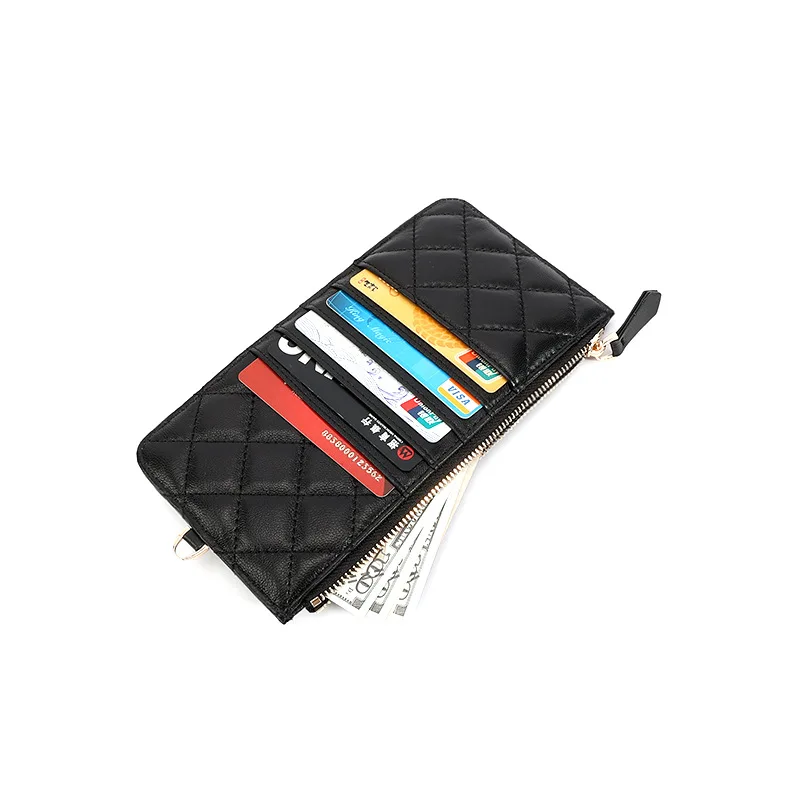 

Luxury Women's Shoulder Bags Long Wallet Lipstick Card Coin Purse Leather Woman Phone Case for iPhone 12 12Pro with Pearl Chain