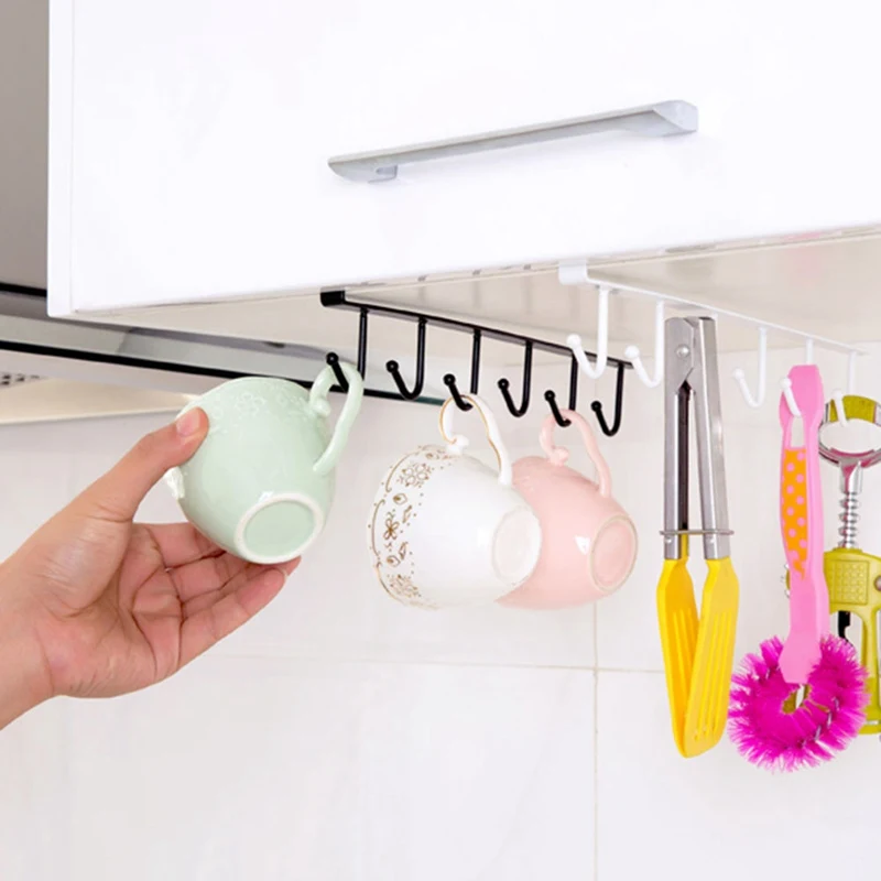

Kitchen Organizer Closet Clothes Glass Mug Metal Organizer Shelf Hanger Storage Hooks Storage Rack Cupboard Shelf Hanging Hook