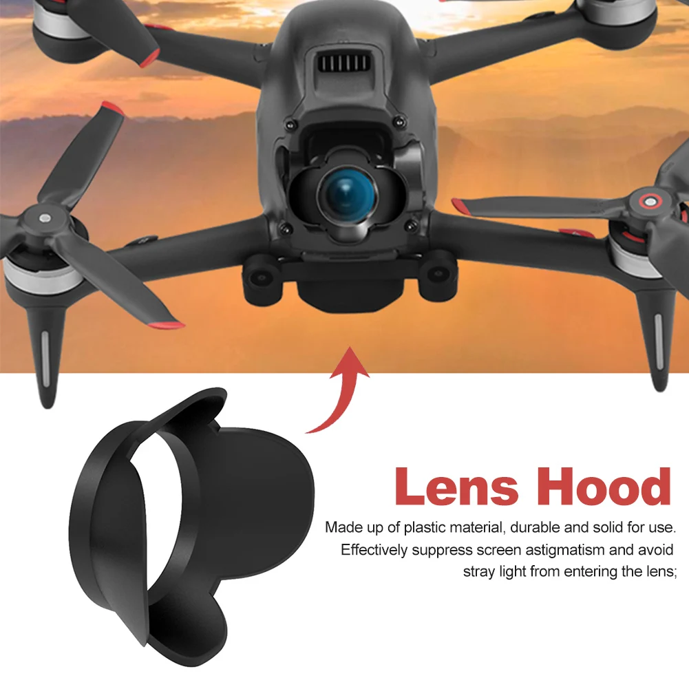 

Lens Hood Easy Install Plastic Lightweight Mini Direct Fit Anti Glare Drone Accessories Stable Portable For DJI FPV Combo