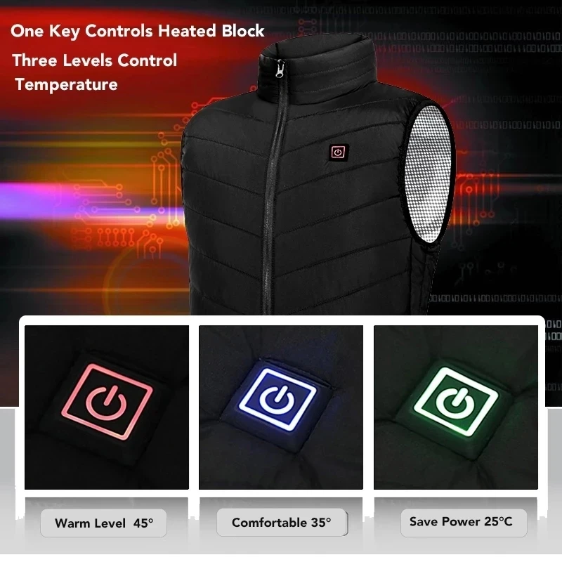 New 11 Heated Vest Jacket Fashion Men Women Coat Clothes Camouflage Electric Heating Thermal Warm Clothes Winter Heated Hunting