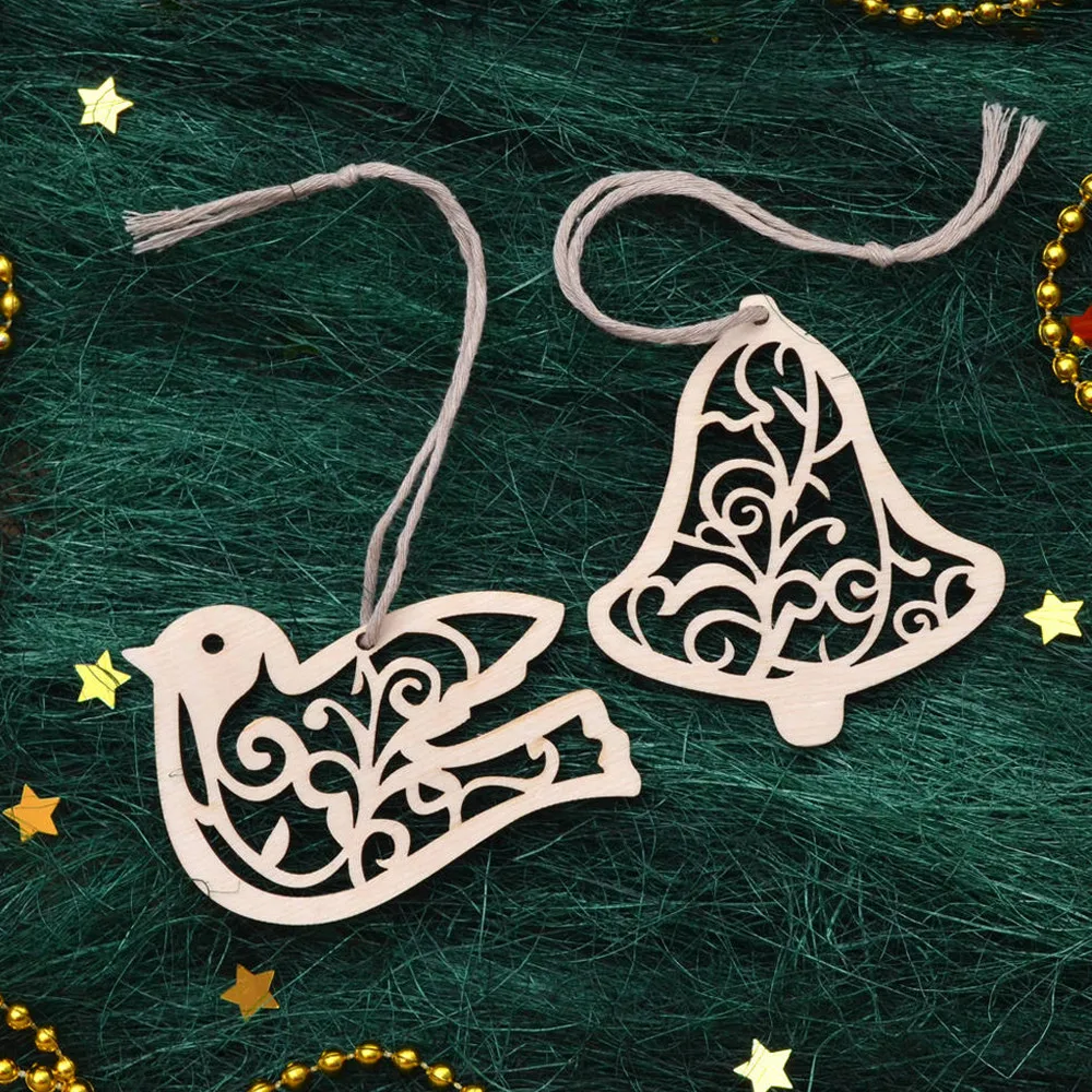 6 шт. рождественские детские игрушки ремесло деревянный чип рождественская елка