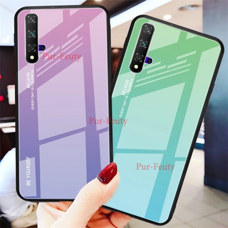 Чехол для Huawei Honor 20 Pro YAL L21 роскошные жесткие градиентные чехлы из закаленного