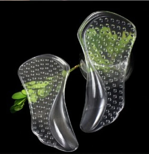 

1Pair Foot Massager Care Women Massaging Soft Silicone Gel Insoles Feet Cushion Half Heel Insole Shoe Pad Height Increase