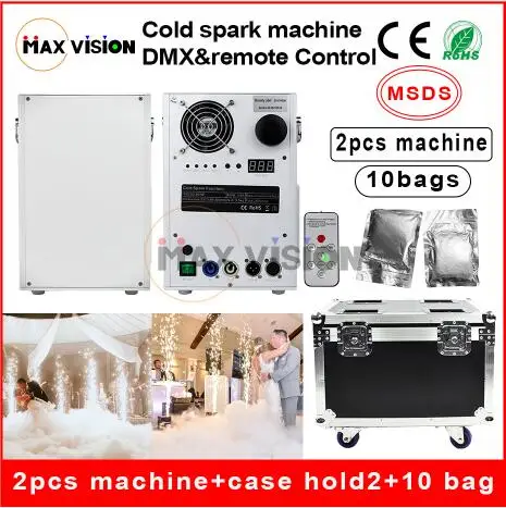 2pcs with case 10bag 400 Вт холодная Искра фейерверк Машина Dmx и дистанционное управление фейерверк фонтанная машина для свадьбы - Цвет: 2pcs with case 10bag