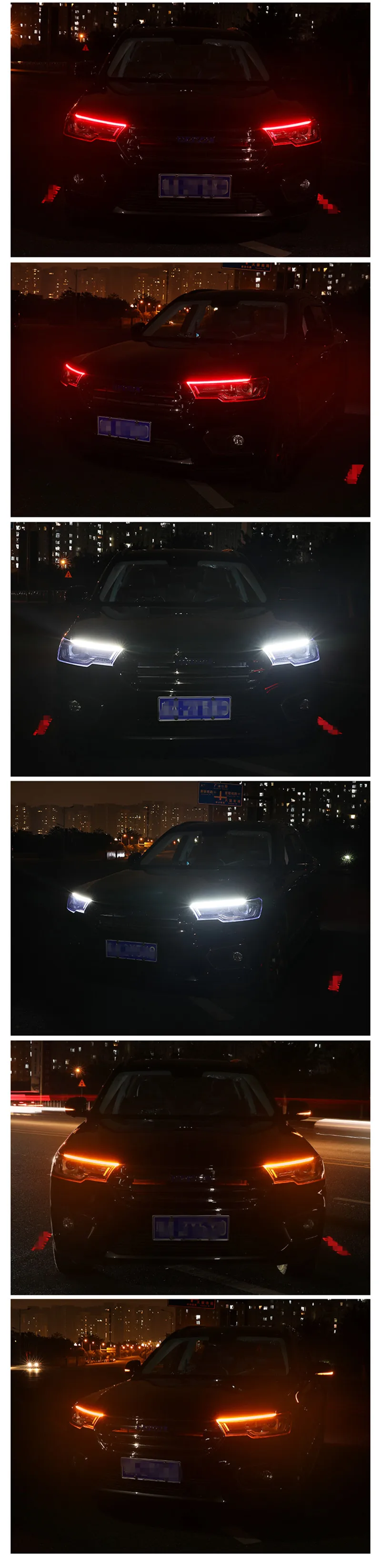 1 шт. автомобильные DRL 30 см 45 см 60 см красный белый желтый светодиодный дневные ходовые огни с указателем поворота для фар в сборе
