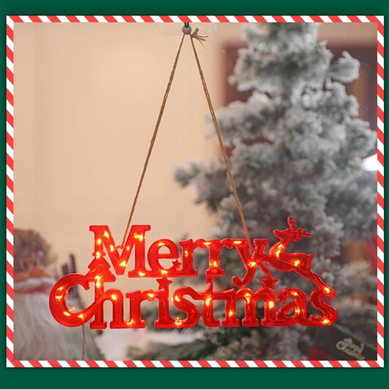 

Светодиодная гирлянда с надписью "Merry Christmas", цветной свет, s-образный светильник, лампа на окно, светодиодная гирлянда на батарейках для поме...