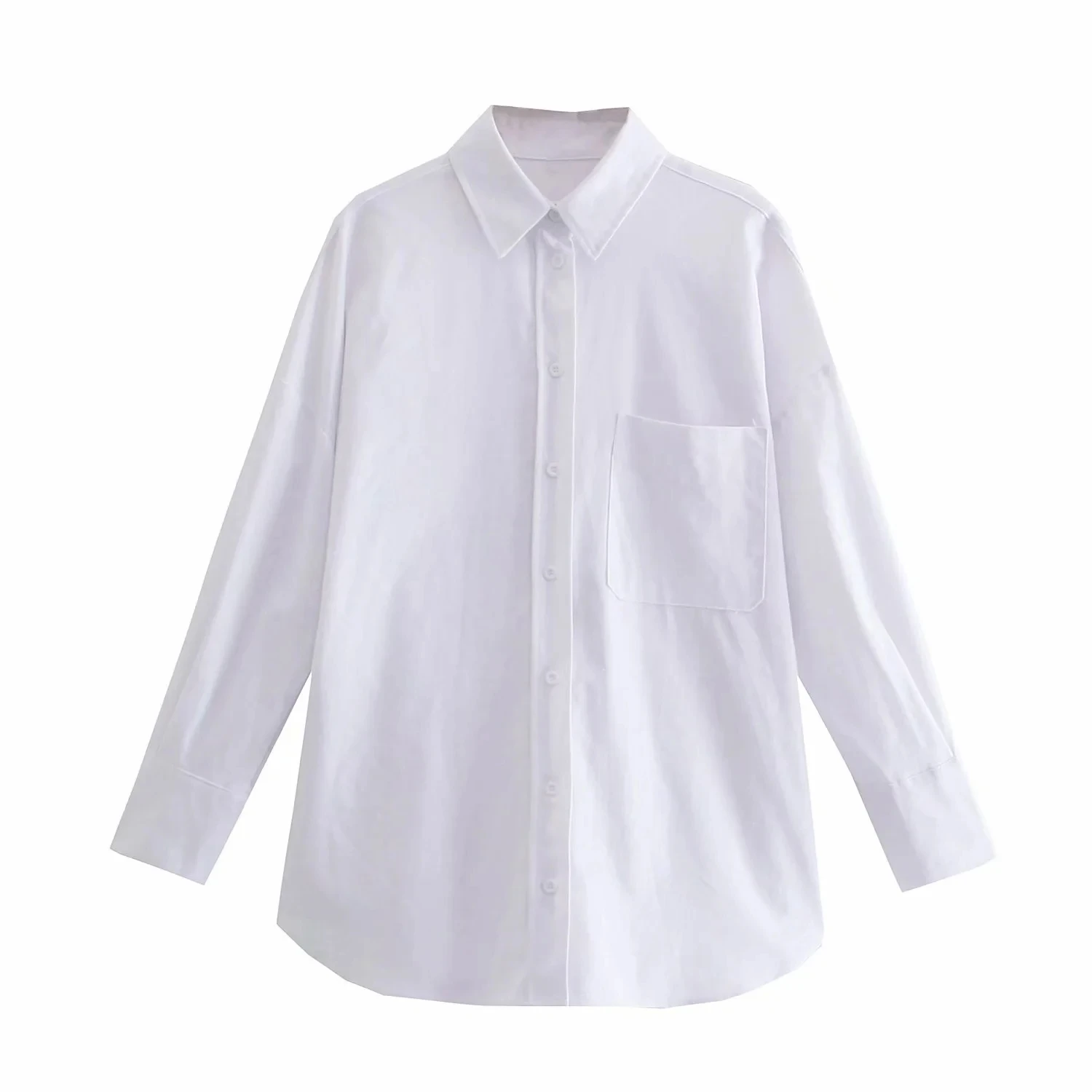 

2021 New Women Fashion Simply linen shirt Single Breasted Casual Shirts Lady Long Sleeve Blouse Female Chic Loose pockets Tops