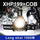 Супер мощный светодиодный налобный фонарь XHP199 COB, 18650 мощный яркий налобный фонарь, перезаряжасветильник налобный фонарь с Usb светильник для кемпинга