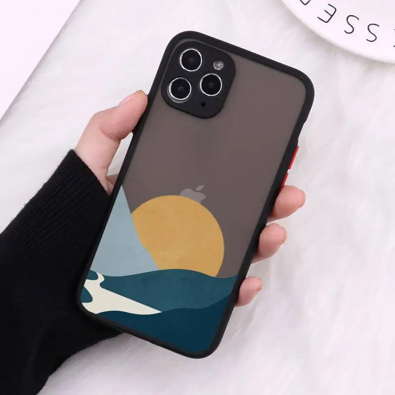 

Abstract art highway landscape Phone Case Matte Transparent for iPhone 7 8 11 12 s mini pro X XS XR MAX Plus cover funda