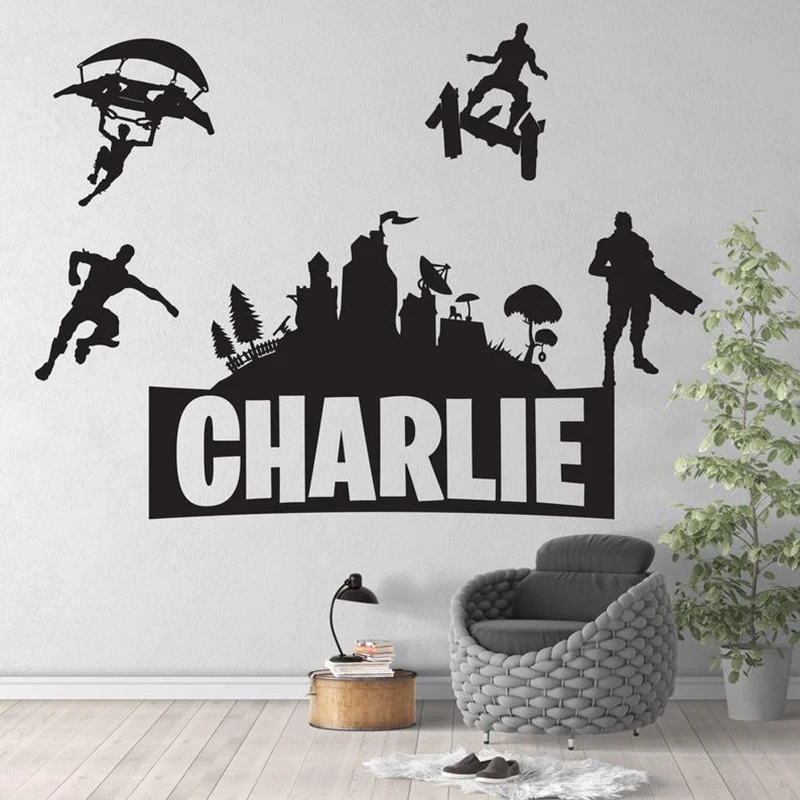 

Customised Name Wall Sticker Vinyl Boys Gaming Room Kids Room Wall Decor Wall Decals for Gamer Room Decoration Accessories Z756