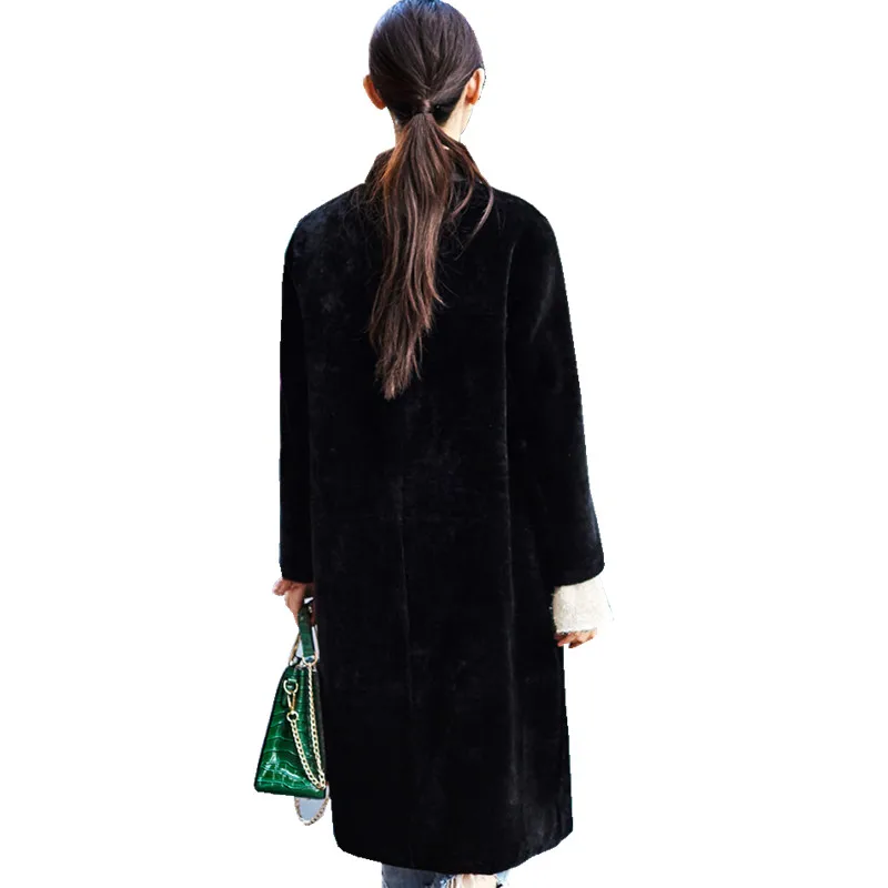 

JCBC 2021 Real Fur Coat Sheep Shearling Jacket Long Sheepskin Winter Jackets for Women Double-faced Natural Fur Coats WYQ2043