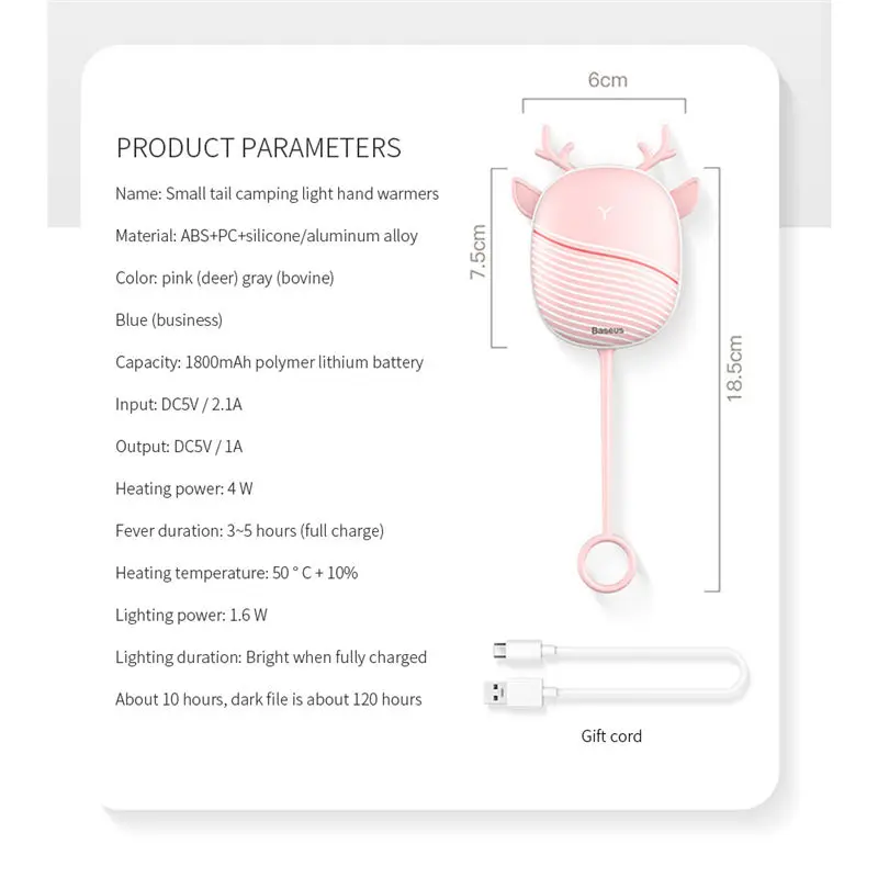 Портативный обогреватель для рук с зарядкой от USB карманный мини мультяшным