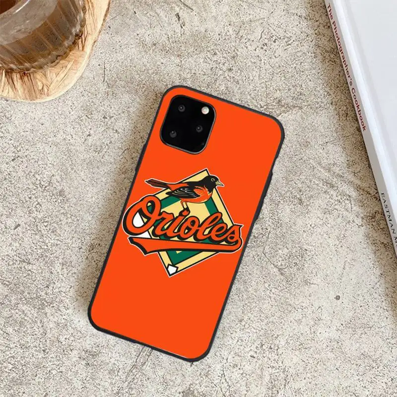 

Baltimore Orioles Black TPU Phone Case For Iphone 6 6s 7 8 Plus XR X XS XSmax 11 12 Pro Mini Max